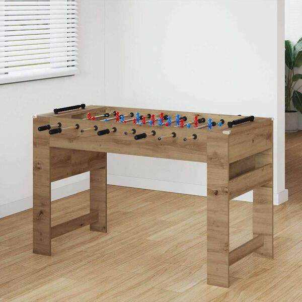 vidaXL Table de Foosball Ch&ecirc;ne Artisanal 125 x 60,5 x 80 cm