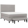 vidaXL Sommier &agrave; lattes de lit avec matelas Gris clair 140x190cm Tissu