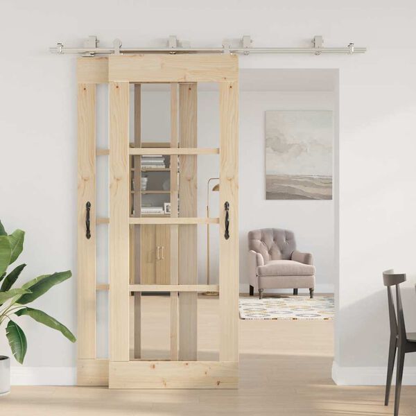 vidaXL Kit fixation porte coulissante 200 cm Acier inoxydable Argenté