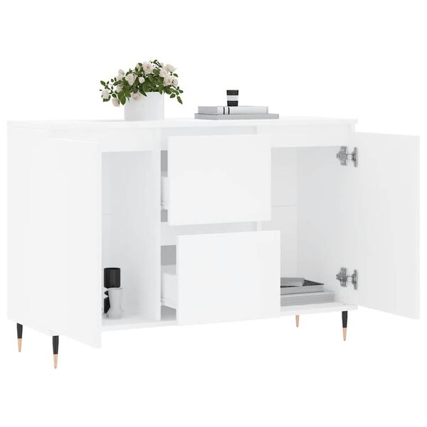 vidaXL Buffet blanc 101,5x35x70 cm bois d'ing&eacute;nierie