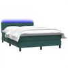 vidaXL Sommier &agrave; lattes de lit et matelas et LED vert fonc&eacute; 140x210cm velours