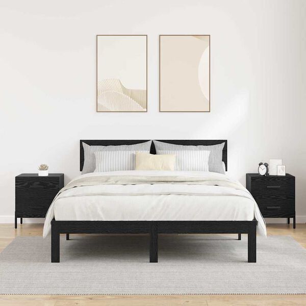 vidaXL Cabinet de chevet 2 pcs Chêne noir 40 x 35 x 47,5 cm