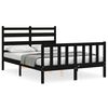 vidaXL Cadre de lit sans matelas noir bois de pin massif