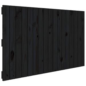 vidaXL T&ecirc;te de lit murale Noir 108x3x60 cm Bois massif de pin