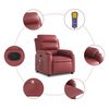 vidaXL Fauteuil de massage inclinable &eacute;lectrique rouge bordeaux