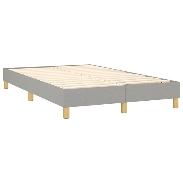 vidaXL Sommier &agrave; lattes de lit avec matelas Gris clair 120x200cm Tissu