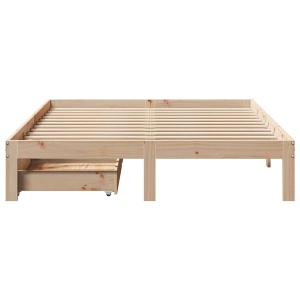 vidaXL Cadre de lit avec tiroirs sans matelas 120x190 cm