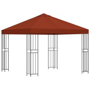 vidaXL Pavillon 3 x 3 m Terre cuite Polyester et Acier 190 gsm