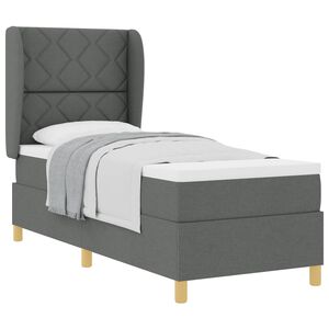 vidaXL Lit &agrave; ressorts avec matelas gris fonc&eacute; 90x190 cm Gris fonc&eacute;