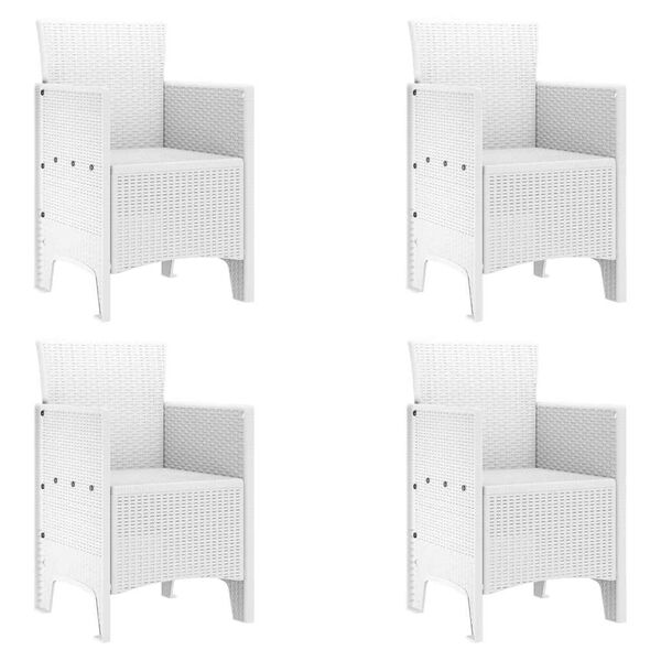 vidaXL Chaise de jardin 4 pcs Blanc 53 x 49 x 85 cm Polypropyl&egrave;ne