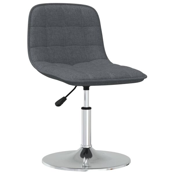 vidaXL Chaise pivotante de salle &agrave; manger Gris fonc&eacute; Tissu