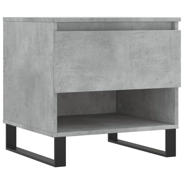 vidaXL Table basse gris b&eacute;ton 50x46x50 cm bois d'ing&eacute;nierie