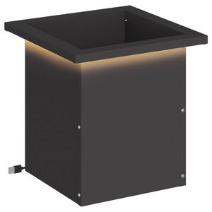 vidaXL Jardini&egrave;re de jardin avec LED Noir 30 x 30 x 30 cm Acier