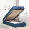 vidaXL Cadre de lit avec matelas avec matelas 2 pcs Bleu tissu