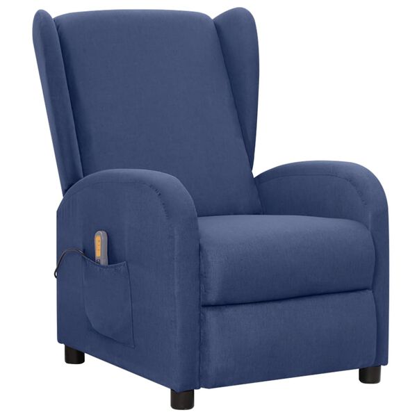 vidaXL Fauteuil de massage Bleu Tissu