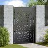 vidaXL Portail de jardin noir 100x150 cm en acier avec motif flamme