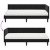 vidaXL Cadre de lit d'angle avec matelas 2 pcs Noir Velours