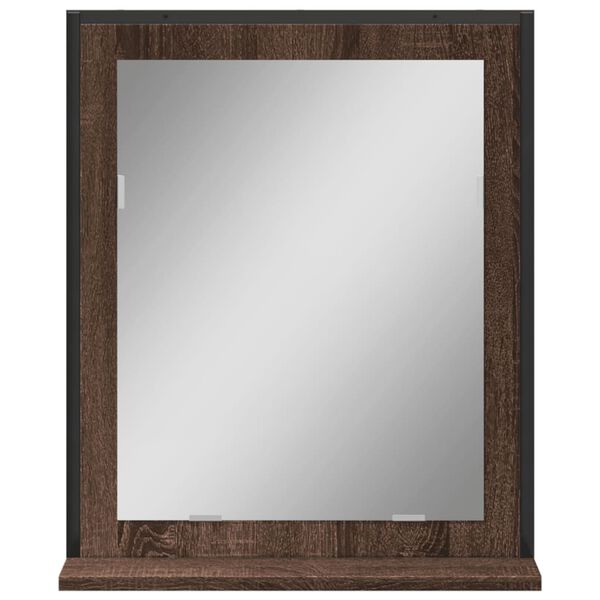 vidaXL Miroir de salle de bain et &eacute;tag&egrave;re ch&ecirc;ne marron bois ing&eacute;nierie