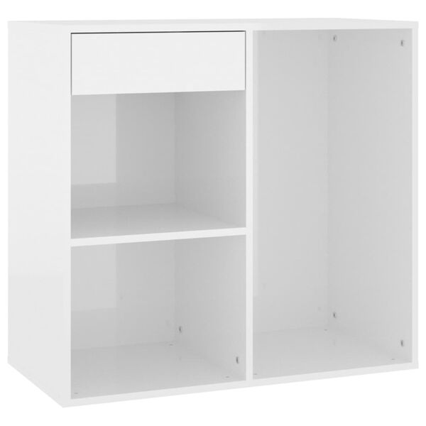 vidaXL Armoire cosmétique Blanc brillant 80x40x75 cm Bois d'ingénierie