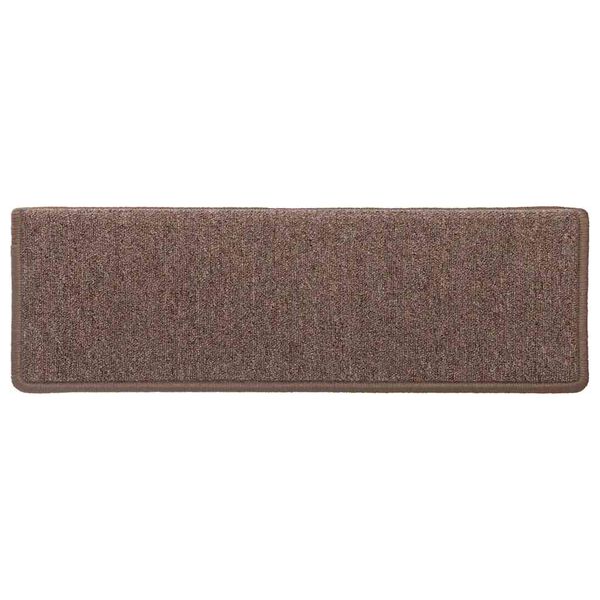 vidaXL Tapis d'escalier 30 pi&egrave;ces 65 x 21 x 4 cm Marron Bord rectangulaire