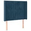 vidaXL T&ecirc;te de lit avec oreilles Bleu fonc&eacute; 103x16x118/128 cm Velours