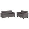 vidaXL Ensemble de canap&eacute;s 2 pcs avec coussins Gris Similicuir