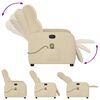 vidaXL Fauteuil de massage inclinable Cr&egrave;me Tissu