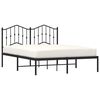 vidaXL Cadre de lit m&eacute;tal sans matelas avec t&ecirc;te de lit noir 140x190cm