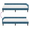 vidaXL Cadre de lit d'angle avec matelas Autre 2 pcs Bleu Velours