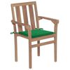 vidaXL Chaises de jardin lot de 2 et coussins vert Bois de teck massif
