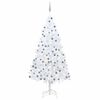 vidaXL Arbre de No&euml;l artificiel pr&eacute;-&eacute;clair&eacute; et boules blanc 240 cm