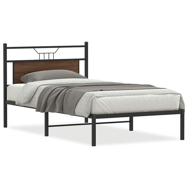vidaXL Cadre de lit sans matelas ch&ecirc;ne marron 100x190 cm