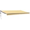 vidaXL Auvent r&eacute;tractable automatique jaune et blanc 5x3 m