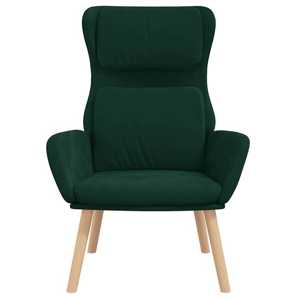 vidaXL Chaise de relaxation Vert foncé Velours