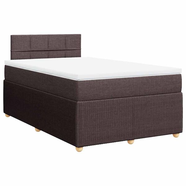 vidaXL Sommier &agrave; lattes de lit avec matelas Marron fonc&eacute; 120x200 cm