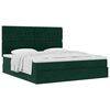 vidaXL Cadre de lit ottoman avec matelas vert fonc&eacute; 160x200 cm velours
