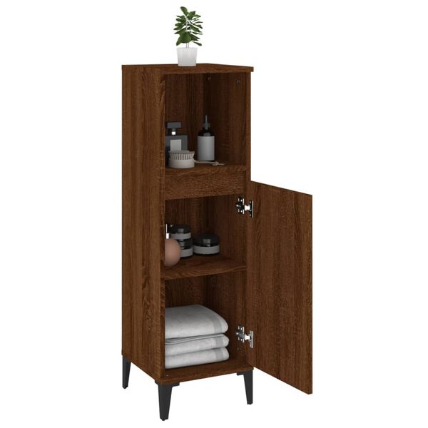 vidaXL Armoire de bain chêne marron 30x30x100 cm bois d'ingénierie