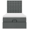 vidaXL Cadre de lit ottoman avec matelas gris foncé 90x190 cm tissu