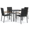 vidaXL Ensemble &agrave; manger de jardin 5 pcs noir textil&egrave;ne et acier