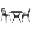 vidaXL Ensemble de bistro 3 pcs noir aluminium coulé