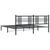 vidaXL Cadre de lit m&eacute;tal sans matelas avec t&ecirc;te de lit noir 200x200cm