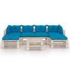 vidaXL Salon de jardin palette 7 pcs avec coussins bois de pin