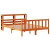 vidaXL Cadre de lit et t&ecirc;te de lit sans matelas cire marron 135x190 cm