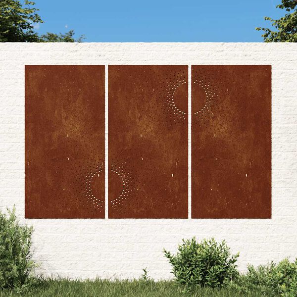 vidaXL D&eacute;corations murales jardin 3 pcs 105x55 cm design du soleil