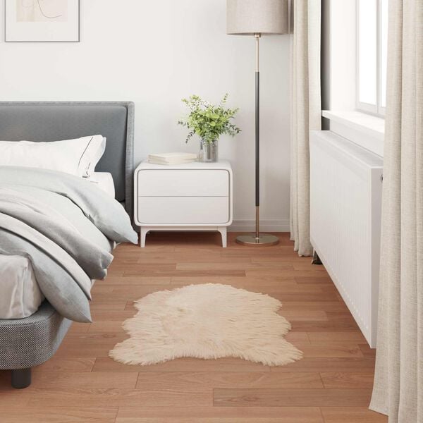 vidaXL Tapis en fausse Tafalla Beige 80 x 120 cm Polyester