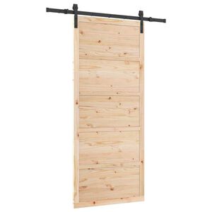vidaXL Porte coulissante Marron 80 x 208 cm Bois massif en pin