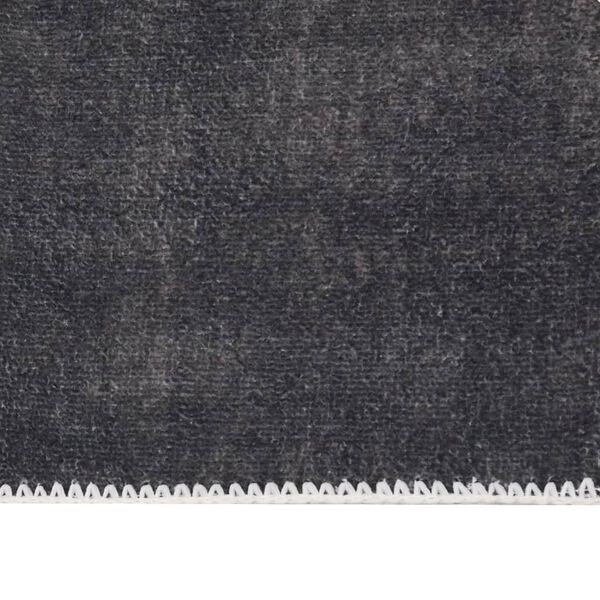 vidaXL Tapis de couloir lavable pliable Anthracite 100x300cm Polyester
