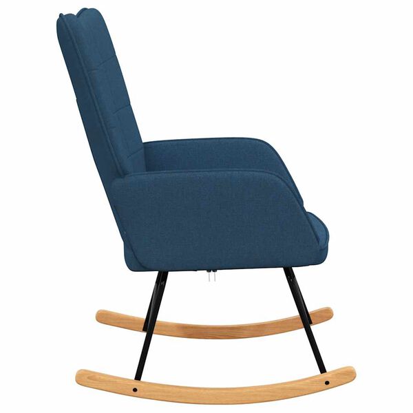 vidaXL Chaise &agrave; bascule Bleu Tissu