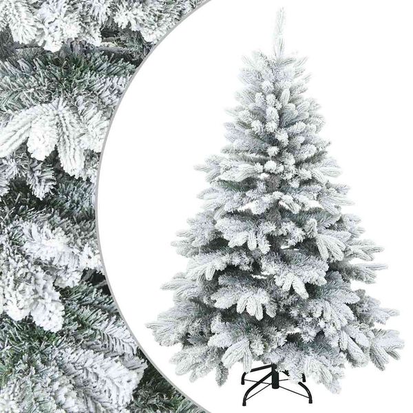 vidaXL Sapin de No&euml;l artificiel &agrave; branches pliantes, duveteux de neige