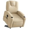 vidaXL Fauteuil inclinable de massage électrique Crème Tissu